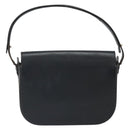 Christian Dior Horsebit Shoulder Bag Leather Black Silver Auth am10763-3