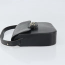 Christian Dior Horsebit Shoulder Bag Leather Black Silver Auth am10763-5
