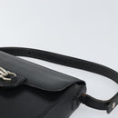 Christian Dior Horsebit Shoulder Bag Leather Black Silver Auth am10763-8