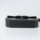 Christian Dior Horsebit Shoulder Bag Leather Black Silver Auth am10763-9