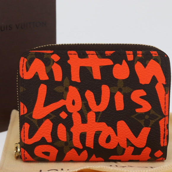 LOUIS VUITTON Monogram graffiti Zippy Coin Purse Orange M93708 Auth am10766SAV