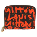 LOUIS VUITTON Monogram graffiti Zippy Coin Purse Orange M93708 Auth am10766SAV-13