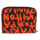 LOUIS VUITTON Monogram graffiti Zippy Coin Purse Orange M93708 Auth am10766SAV-2