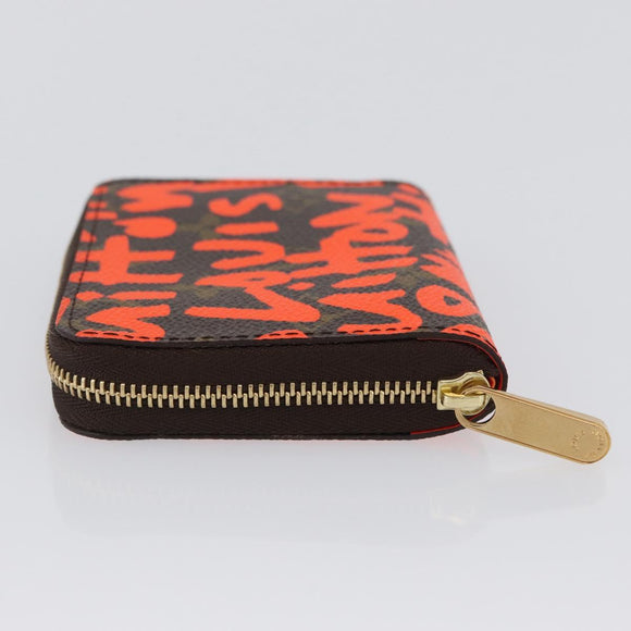 LOUIS VUITTON Monogram graffiti Zippy Coin Purse Orange M93708 Auth am10766SAV