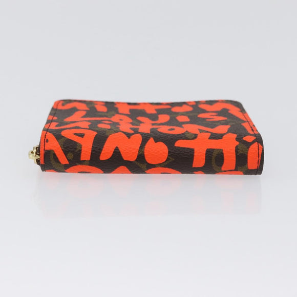 LOUIS VUITTON Monogram graffiti Zippy Coin Purse Orange M93708 Auth am10766SAV