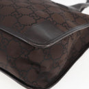 GUCCI GG Canvas Tote Bag Nylon outlet Dark Brown Silver 143742 Auth am10768-16