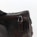 GUCCI GG Canvas Tote Bag Nylon outlet Dark Brown Silver 143742 Auth am10768-10