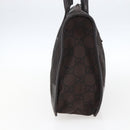 GUCCI GG Canvas Tote Bag Nylon outlet Dark Brown Silver 143742 Auth am10768-3