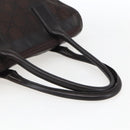 GUCCI GG Canvas Tote Bag Nylon outlet Dark Brown Silver 143742 Auth am10768-7