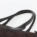 GUCCI GG Canvas Tote Bag Nylon outlet Dark Brown Silver 143742 Auth am10768-8