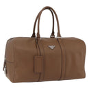 PRADA Boston Bag Safiano leather Brown Silver Auth am10770V-1