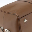 PRADA Boston Bag Safiano leather Brown Silver Auth am10770V-15