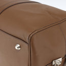 PRADA Boston Bag Safiano leather Brown Silver Auth am10770V-16