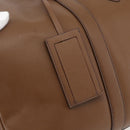 PRADA Boston Bag Safiano leather Brown Silver Auth am10770V-18