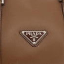 PRADA Boston Bag Safiano leather Brown Silver Auth am10770V-19