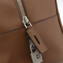 PRADA Boston Bag Safiano leather Brown Silver Auth am10770V-9