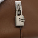 PRADA Boston Bag Safiano leather Brown Silver Auth am10770V-20