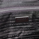 PRADA Boston Bag Safiano leather Brown Silver Auth am10770V-21
