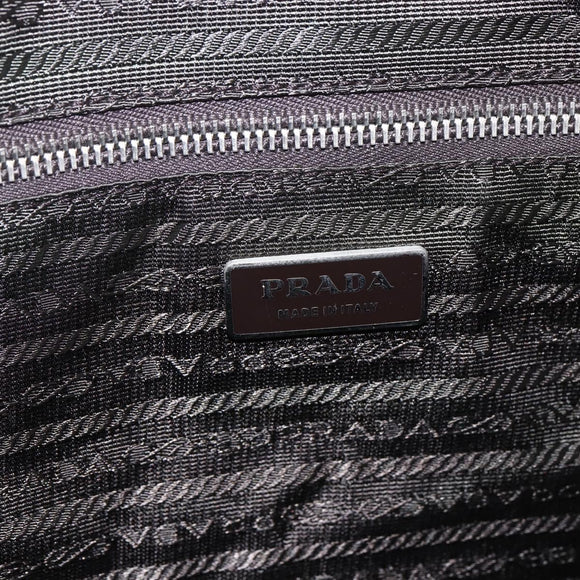 PRADA Boston Bag Safiano leather Brown Silver Auth am10770V