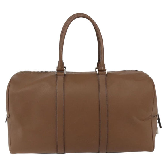 PRADA Boston Bag Safiano leather Brown Silver Auth am10770V
