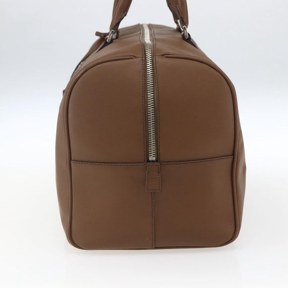 PRADA Boston Bag Safiano leather Brown Silver Auth am10770V