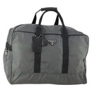 PRADA Boston Bag Nylon Gray Silver Auth am10771-1