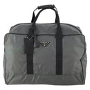 PRADA Boston Bag Nylon Gray Silver Auth am10771-13