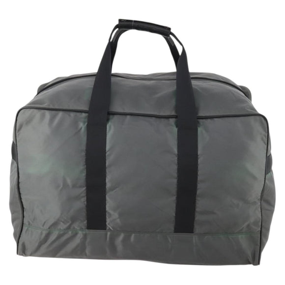 PRADA Boston Bag Nylon Gray Silver Auth am10771