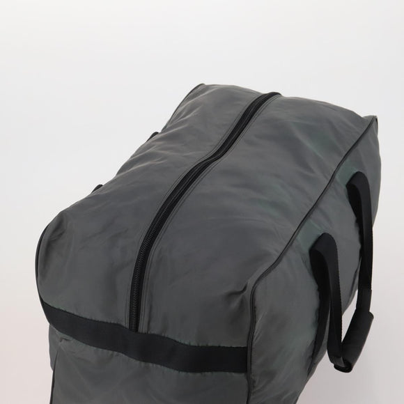 PRADA Boston Bag Nylon Gray Silver Auth am10771