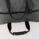 PRADA Boston Bag Nylon Gray Silver Auth am10771-7