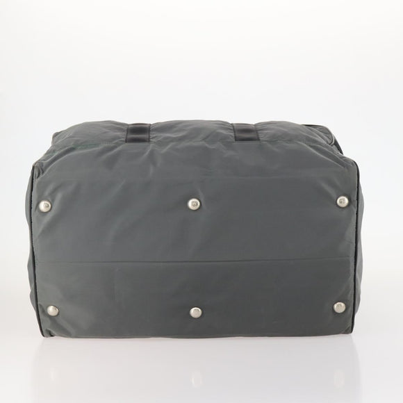 PRADA Boston Bag Nylon Gray Silver Auth am10771