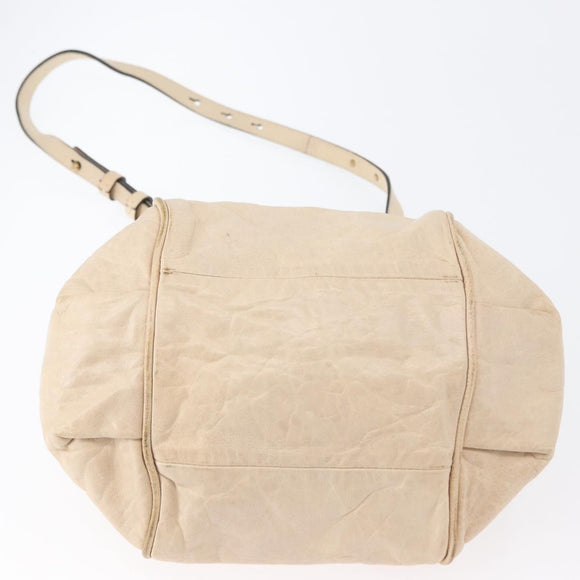Chloe Etel Hand Bag Leather 2way Beige Gold Auth am10775