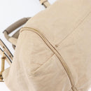 Chloe Etel Hand Bag Leather 2way Beige Gold Auth am10775-12