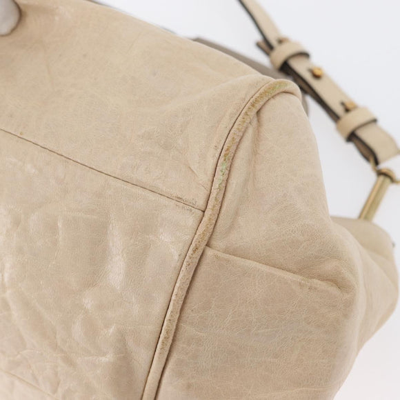Chloe Etel Hand Bag Leather 2way Beige Gold Auth am10775