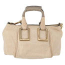 Chloe Etel Hand Bag Leather 2way Beige Gold Auth am10775-3