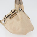 Chloe Etel Hand Bag Leather 2way Beige Gold Auth am10775-4