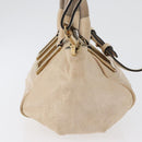 Chloe Etel Hand Bag Leather 2way Beige Gold Auth am10775-5