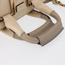 Chloe Etel Hand Bag Leather 2way Beige Gold Auth am10775-7