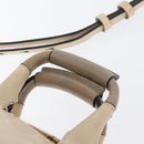 Chloe Etel Hand Bag Leather 2way Beige Gold Auth am10775-8