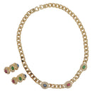 Christian Dior Color stone rhinestone Necklace metal 2 Set Gold Auth am10776V-1