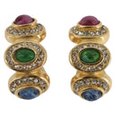 Christian Dior Color stone rhinestone Necklace metal 2 Set Gold Auth am10776V-18