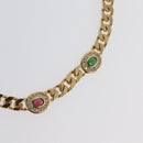 Christian Dior Color stone rhinestone Necklace metal 2 Set Gold Auth am10776V-4