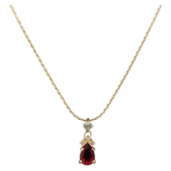 Christian Dior Color Stone Rhinestone Necklace metal Gold Auth am10778V