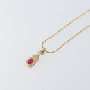 Christian Dior Color Stone Rhinestone Necklace metal Gold Auth am10778V-10