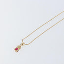 Christian Dior Color Stone Rhinestone Necklace metal Gold Auth am10778V-11