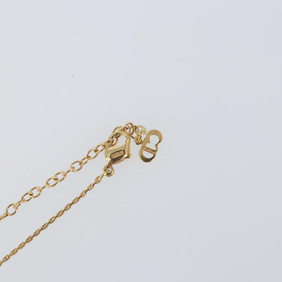 Christian Dior Color Stone Rhinestone Necklace metal Gold Auth am10778V