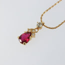 Christian Dior Color Stone Rhinestone Necklace metal Gold Auth am10778V-3