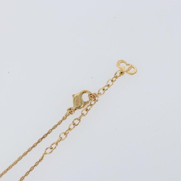 Christian Dior Color Stone Rhinestone Necklace metal Gold Auth am10778V