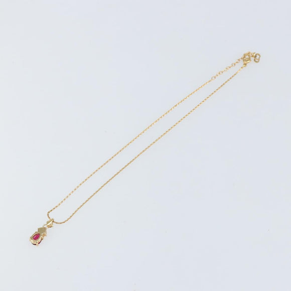 Christian Dior Color Stone Rhinestone Necklace metal Gold Auth am10778V