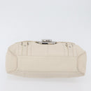 Salvatore Ferragamo One Belt Hand Bag Leather White Silver Auth am10782-6